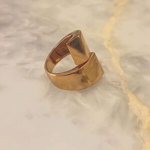 NEW Jules Smith Americana Punk 14KT Gold Chunky Boho Wrap Sculptural Wrap Ring 7